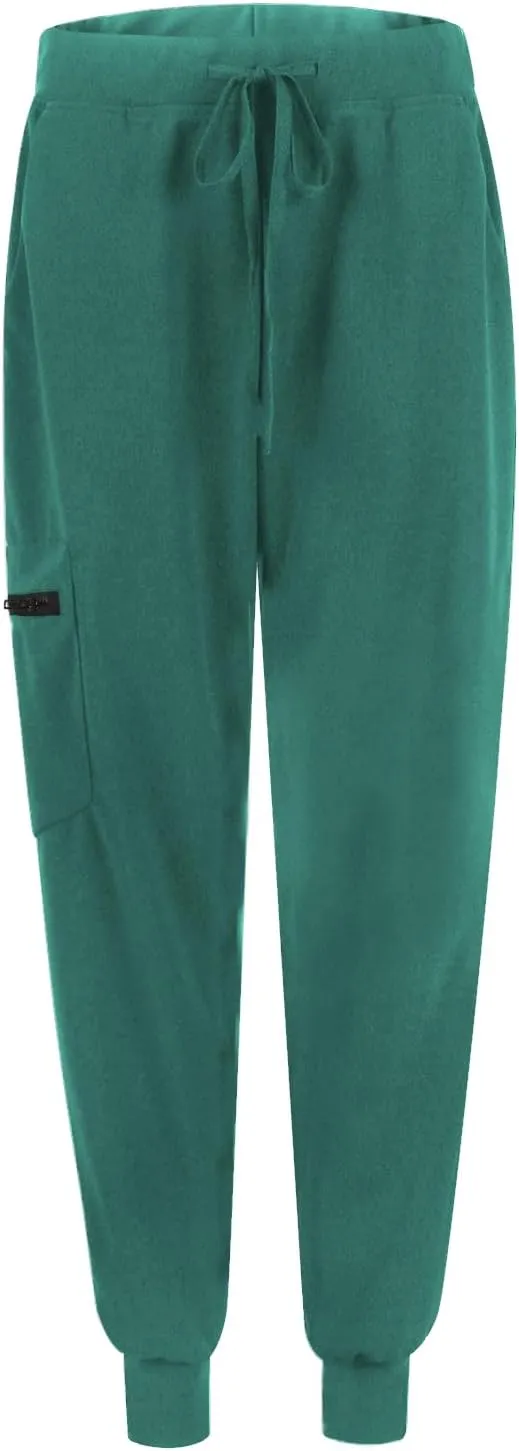 Womens Scrub Pants - Soft Stretch Yoga Style with Pockets, Slim Drawstring Jogger Scrubs