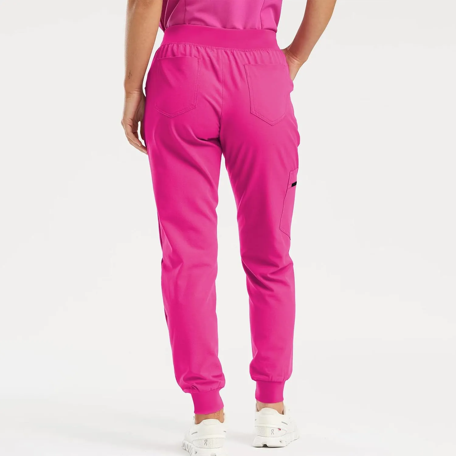 Womens Scrub Pants - Soft Stretch Yoga Style with Pockets, Slim Drawstring Jogger Scrubs