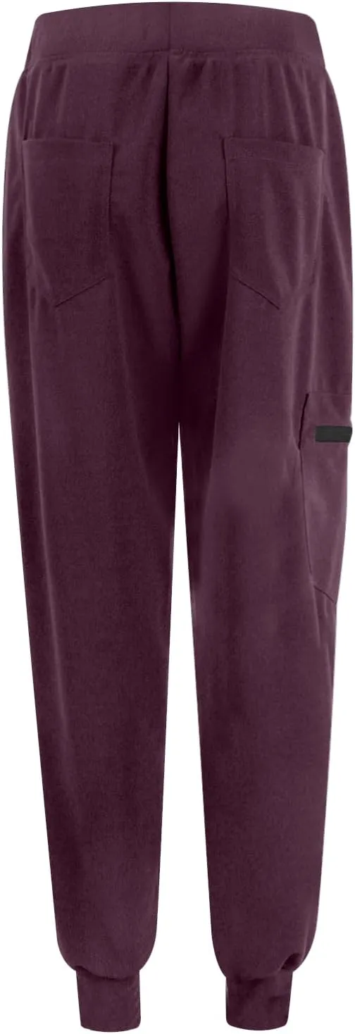 Womens Scrub Pants - Soft Stretch Yoga Style with Pockets, Slim Drawstring Jogger Scrubs
