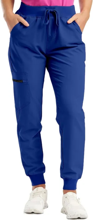 Womens Scrub Pants - Soft Stretch Yoga Style with Pockets, Slim Drawstring Jogger Scrubs