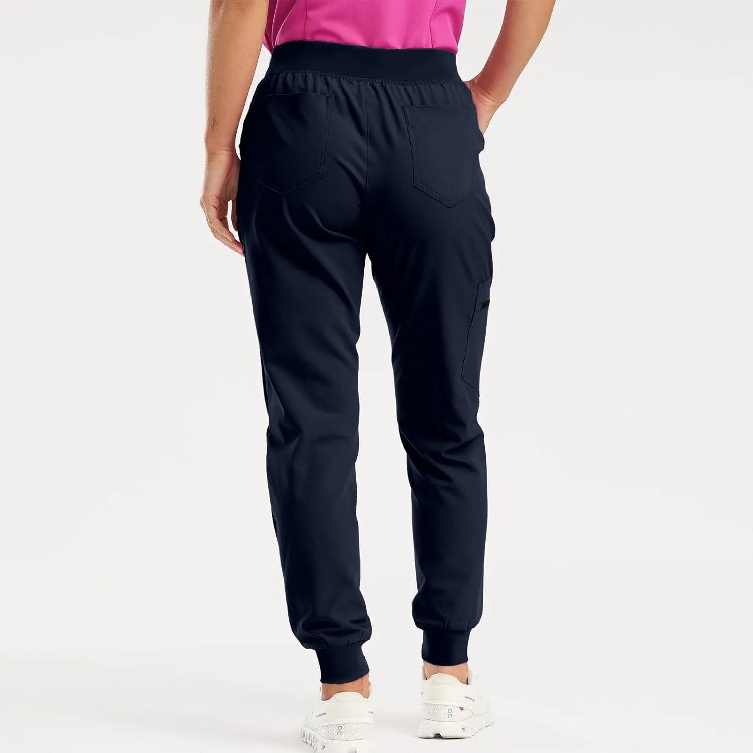 Womens Scrub Pants - Soft Stretch Yoga Style with Pockets, Slim Drawstring Jogger Scrubs