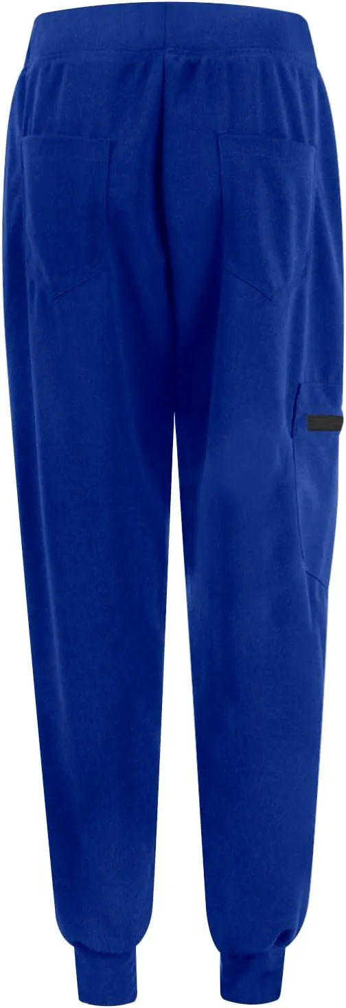 Womens Scrub Pants - Soft Stretch Yoga Style with Pockets, Slim Drawstring Jogger Scrubs