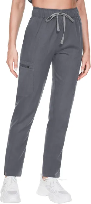 Women's Scrub Pants with 8 Pocket-On Elastic WAIS Drawstring Cargo Pants-Soft Stretch Jogger Scrubs Bottoms for Nurse