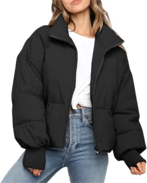 Womens Sherpa Lined Plus Size Hooded Raincoat Solid Color Thickened Windproof Fleece Jacket Loose Fit Long Padded Coat