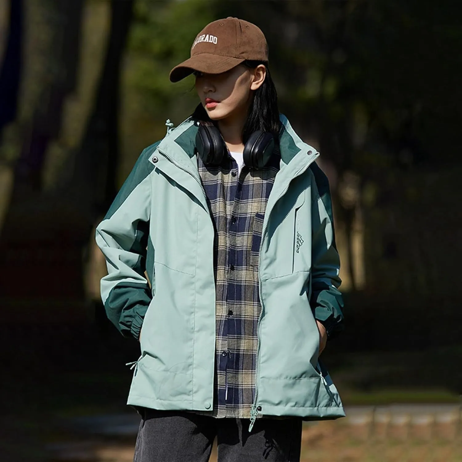 Women's Solid Color Thin Single Windproof Breathable And Wear Outdoor Mountaineering Jacket Women Hoodies with Womens Coat