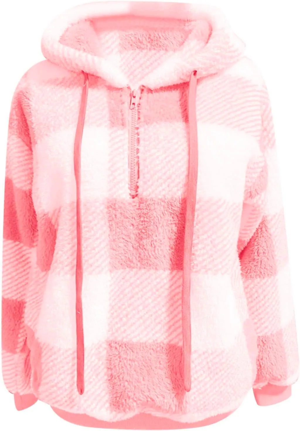 Women's Sweatshirt Cropped Hoodie Women's Casual Oversized Sweatshirt Puffy Plush Fleece Sweatshirt with Pockets