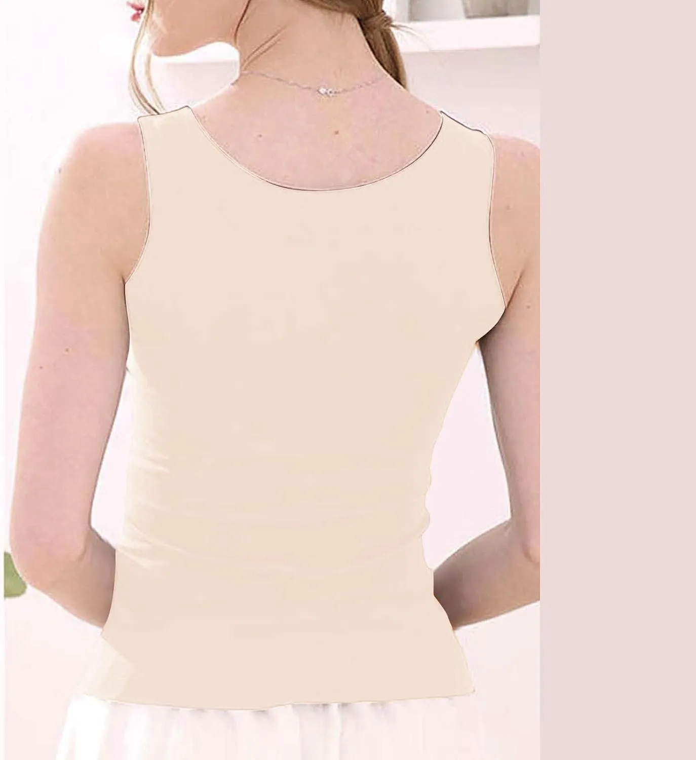 Women's Tank Top Summer Seamless Cooling Silk Undershirt Sleeveless Functional Shirt for Yoga, Sports & Everyday Use