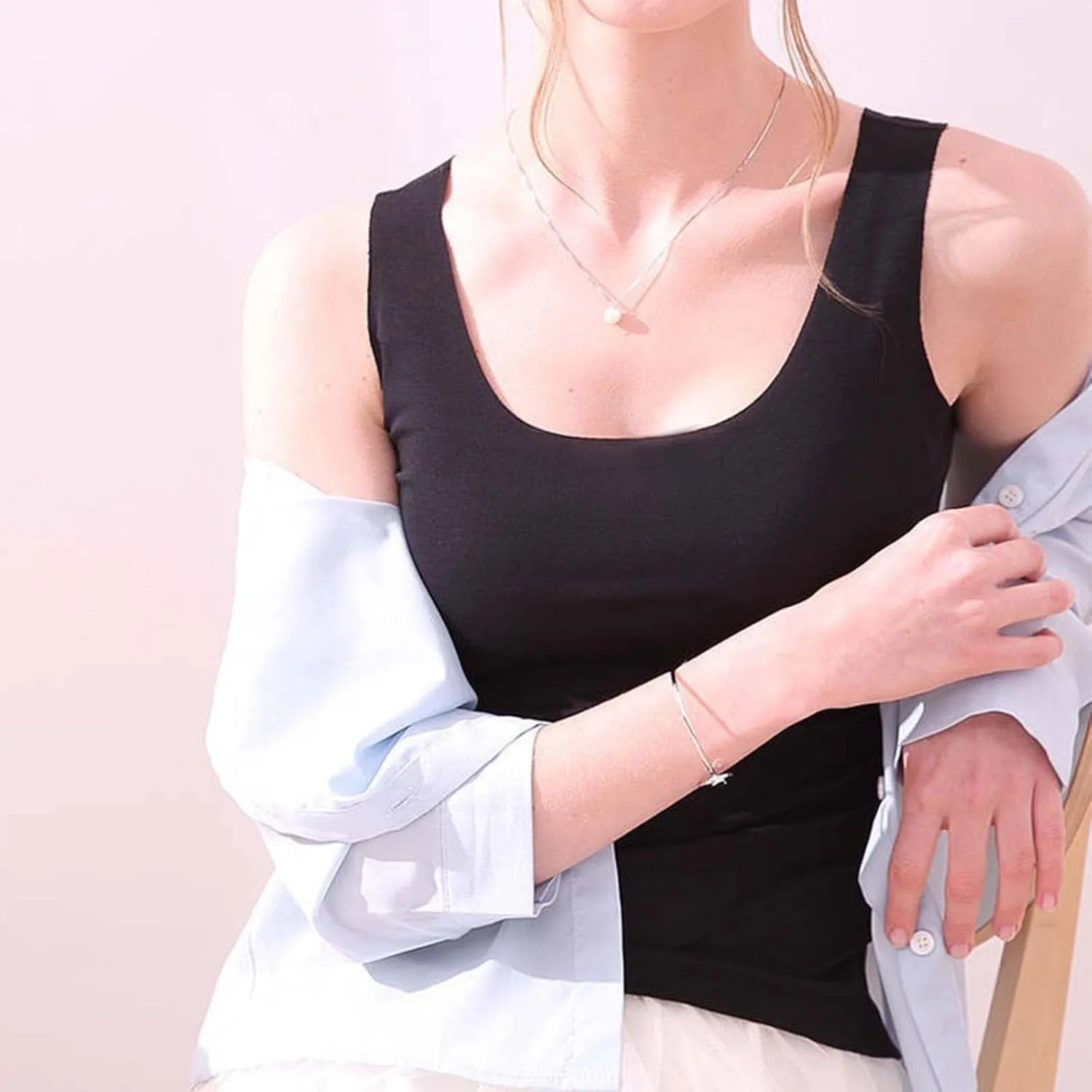 Women's Tank Top Summer Seamless Cooling Silk Undershirt Sleeveless Functional Shirt for Yoga, Sports & Everyday Use