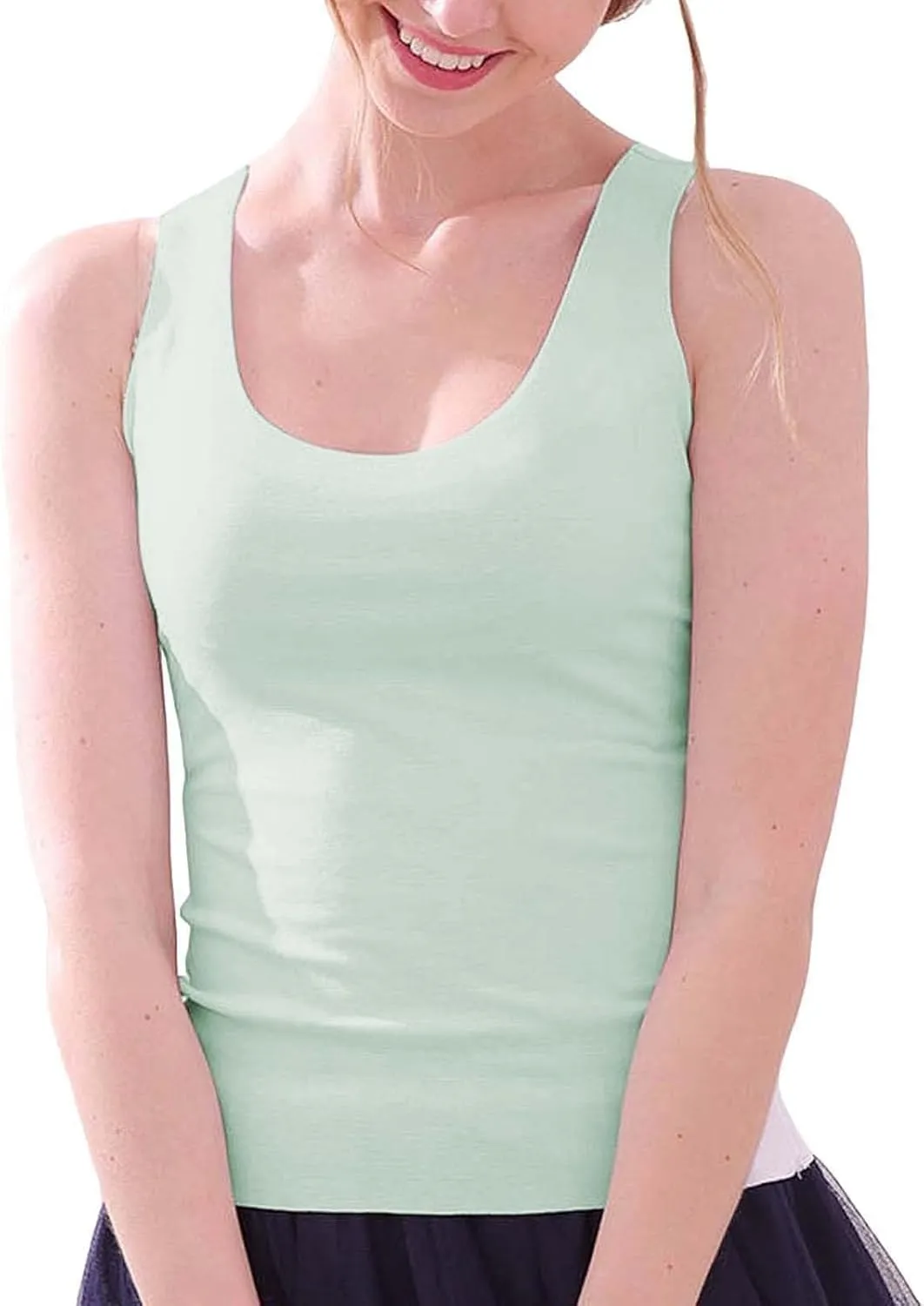 Women's Tank Top Summer Seamless Cooling Silk Undershirt Sleeveless Functional Shirt for Yoga, Sports & Everyday Use