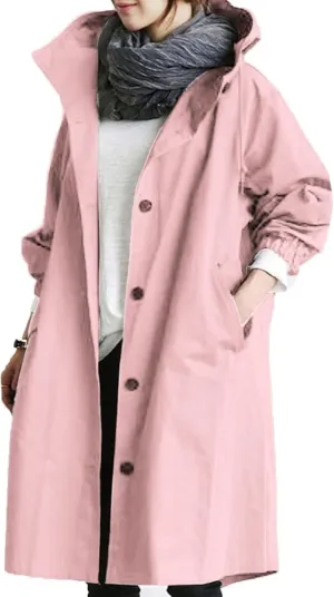 Women's Trench Jackets Rain Jacket Loose Winter Hooded Oversized Elegant Windbreaker Comfortable Coat Outwear