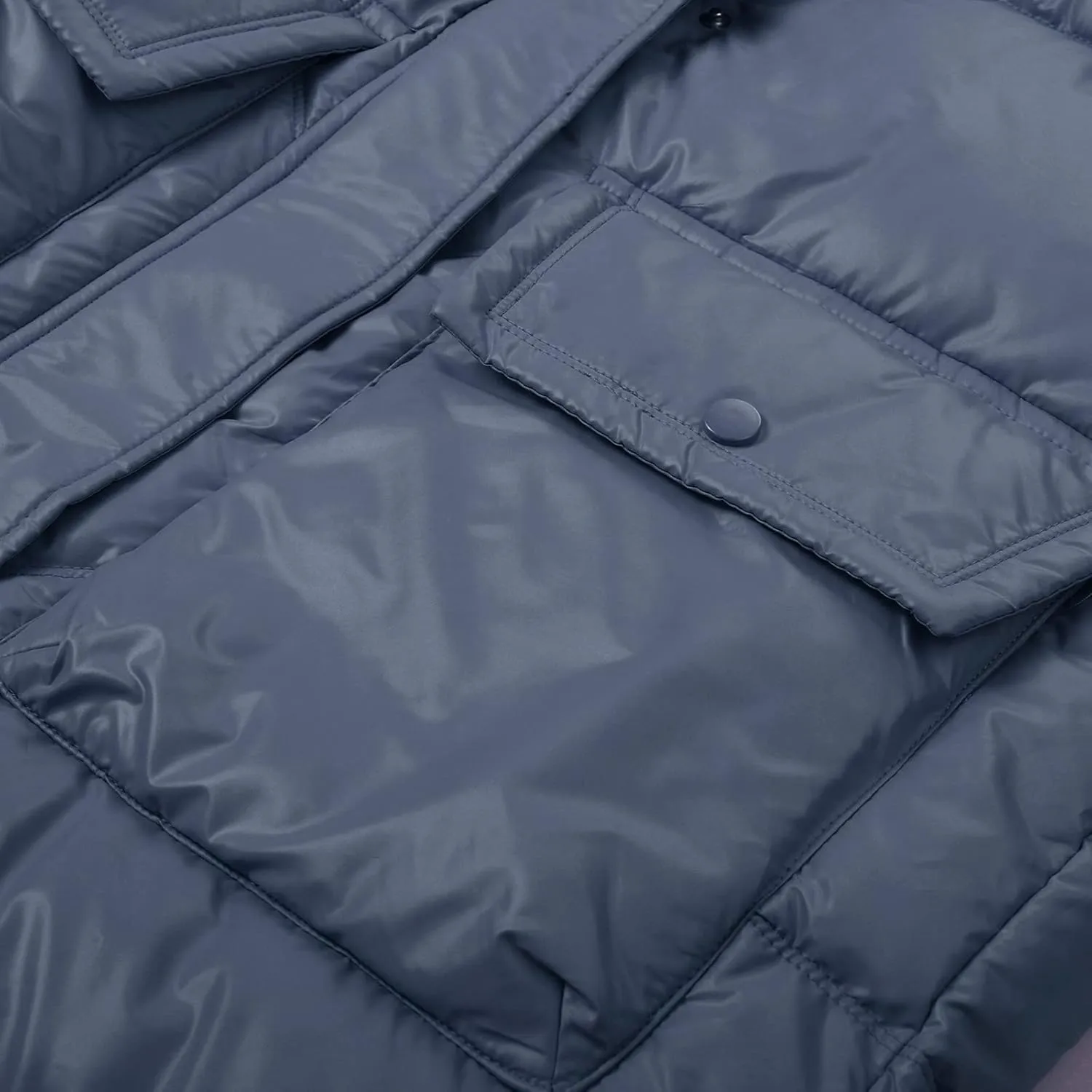 Womens Winter Coat Packable Zipper Puffer Jacket Oversized Long Sleeve Packable Down Parka Jackets With Pocket