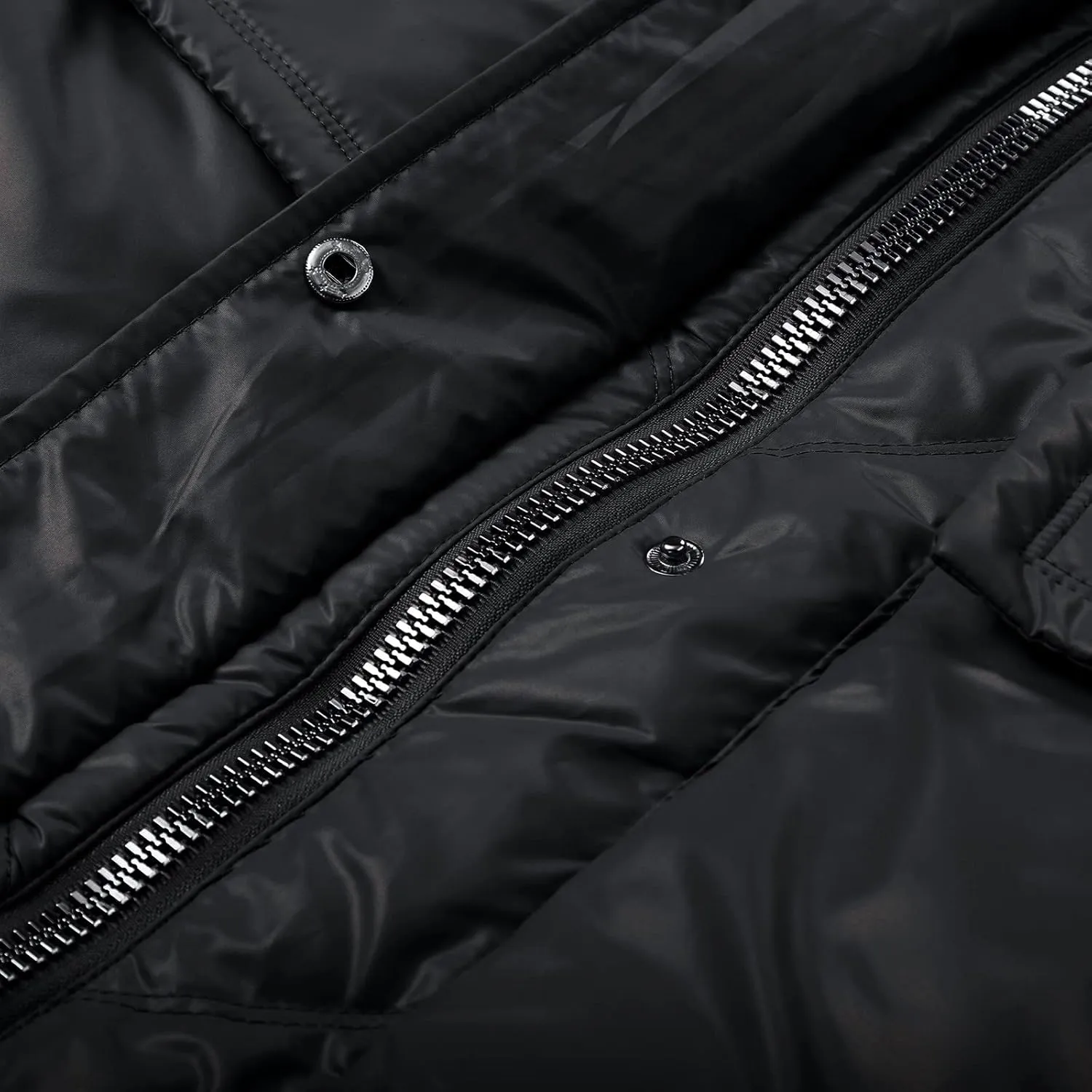 Womens Winter Coat Packable Zipper Puffer Jacket Oversized Long Sleeve Packable Down Parka Jackets With Pocket