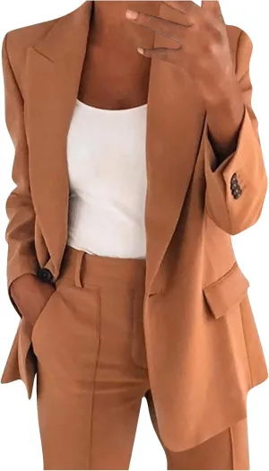 Work Outfits for Women Office Womens Casual Blazer 3/4 Sleeve Open Front Ruffle Work Office Cardigan Suit Jacket