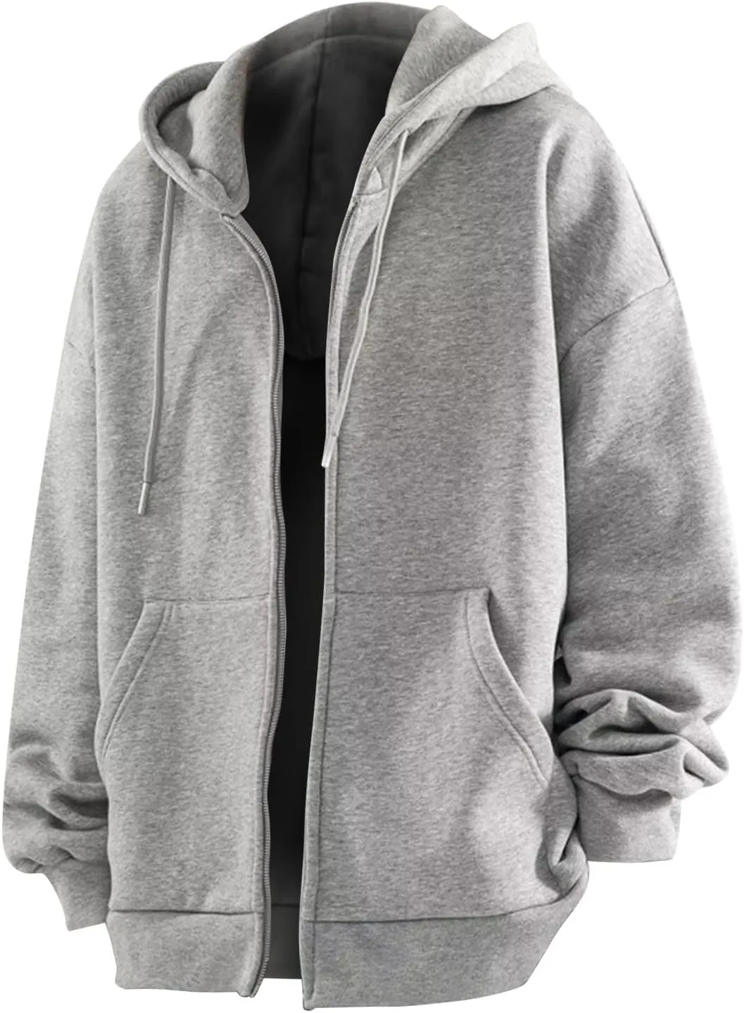 Workout Hoodies For Men Plain Basic Hoodie Full Zip Fleece Sweatshirt Casual Hooded Outerwear Jacket With Pocket