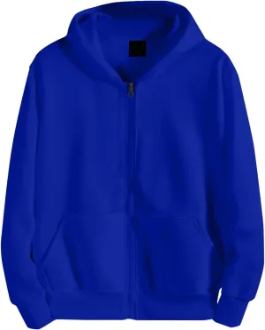 Workout Hoodies For Men Plain Basic Hoodie Full Zip Fleece Sweatshirt Casual Hooded Outerwear Jacket With Pocket