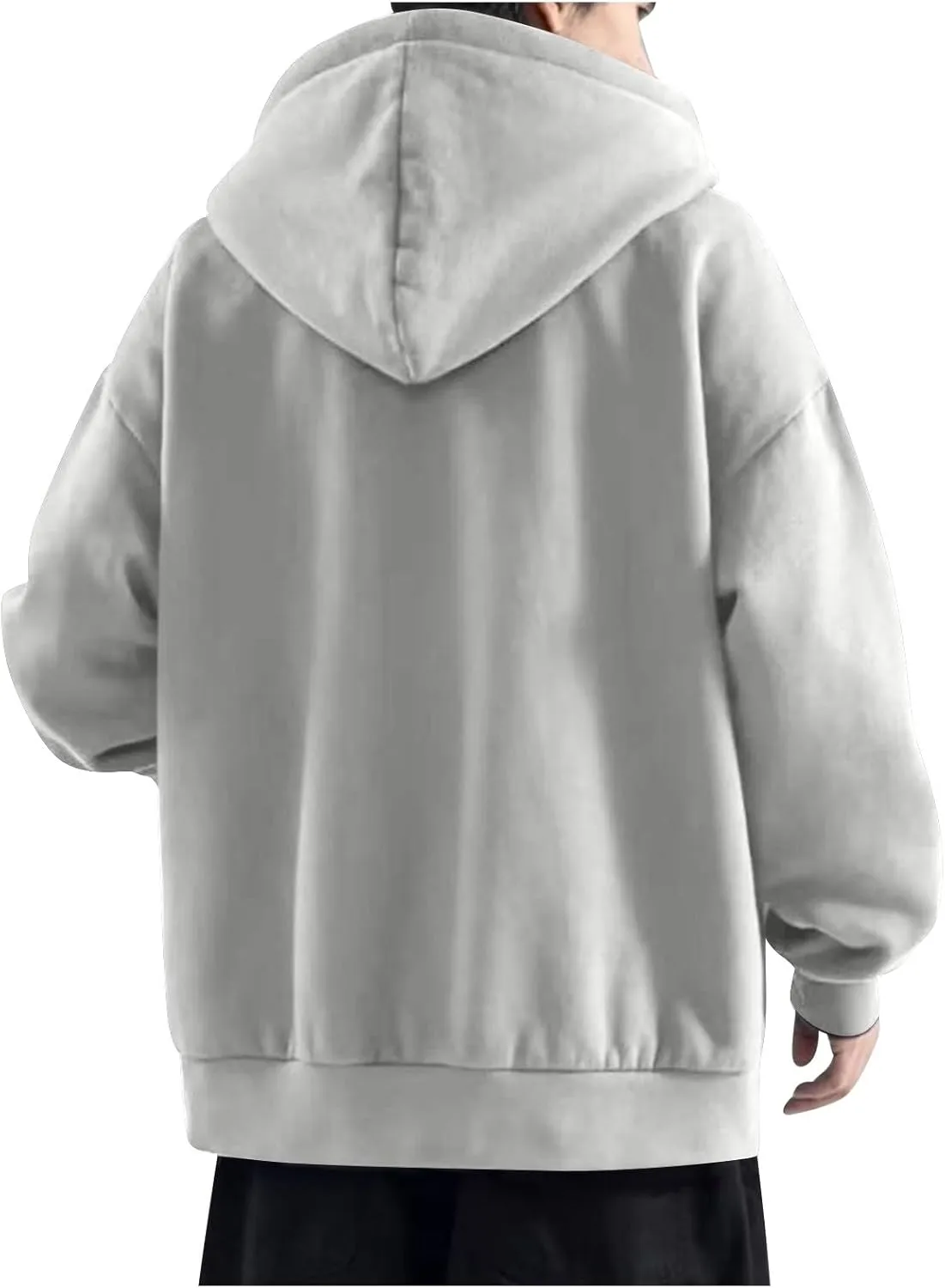 Workout Hoodies For Men Plain Basic Hoodie Full Zip Fleece Sweatshirt Casual Hooded Outerwear Jacket With Pocket