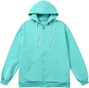 XIAXOGOOL Mens Zip Up Hoodies Sweatshirt Women Unisex Soild Basic Hooded Sweatshirt Couple Fleece Jacket Outwear With Pocket