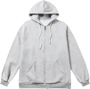 XIAXOGOOL Mens Zip Up Hoodies Sweatshirt Women Unisex Soild Basic Hooded Sweatshirt Couple Fleece Jacket Outwear With Pocket
