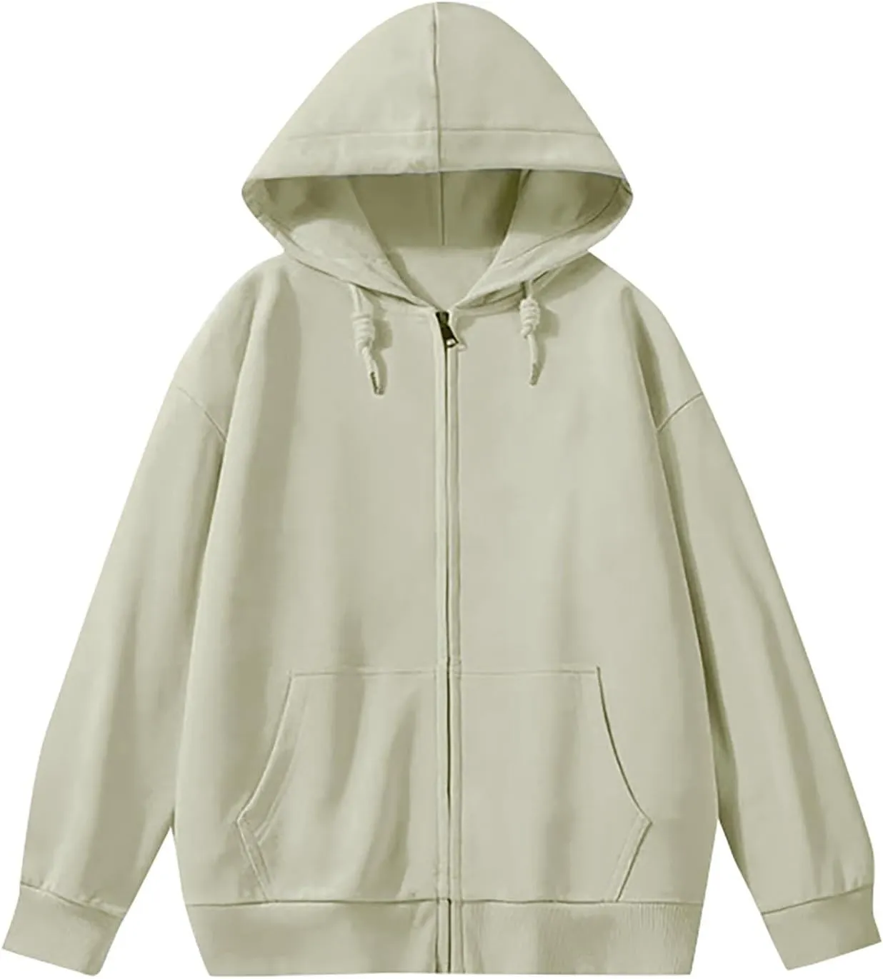 XIAXOGOOL Mens Zip Up Hoodies Sweatshirt Women Unisex Soild Basic Hooded Sweatshirt Couple Fleece Jacket Outwear With Pocket