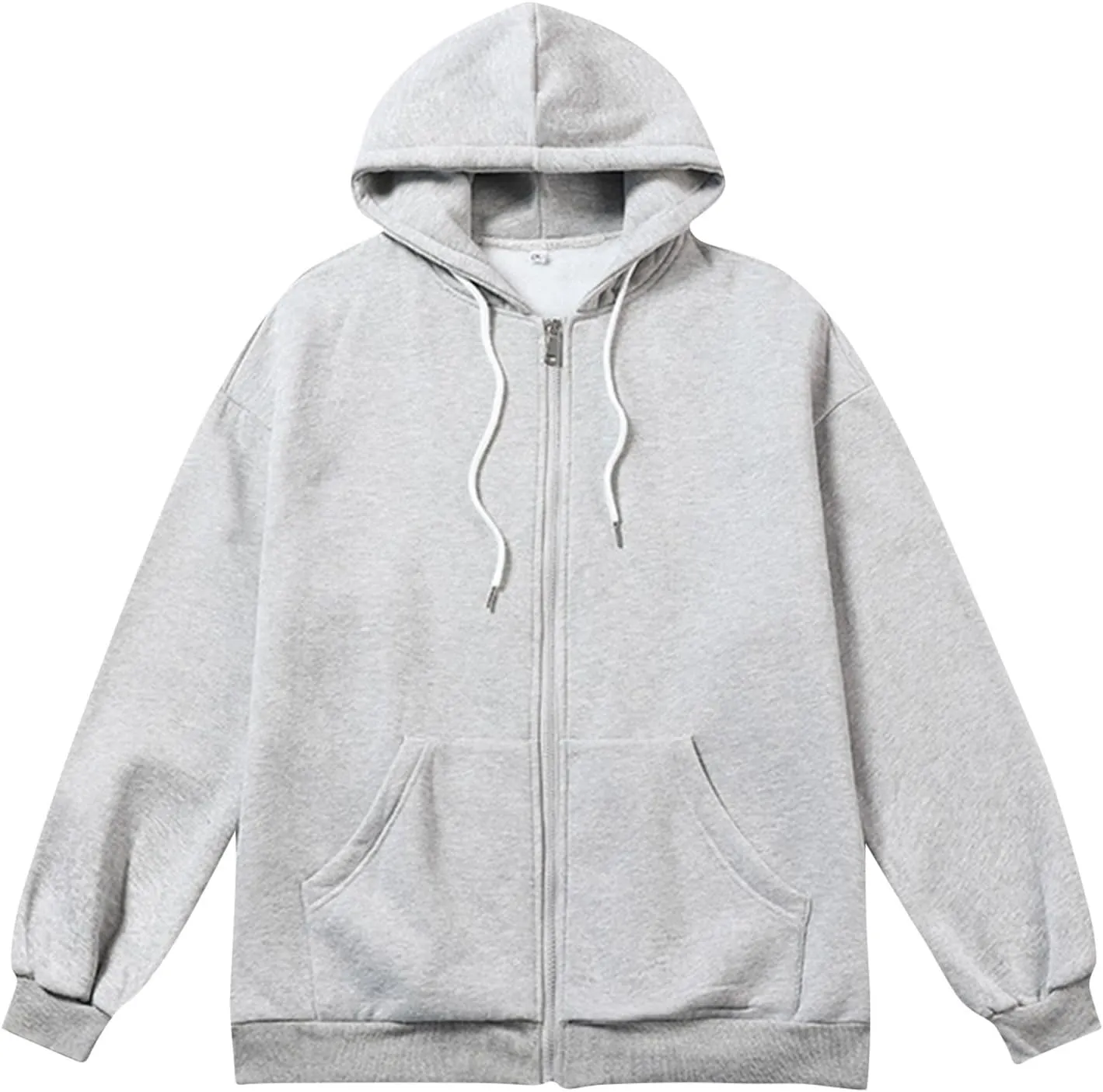XIAXOGOOL Mens Zip Up Hoodies Sweatshirt Women Unisex Soild Basic Hooded Sweatshirt Couple Fleece Jacket Outwear With Pocket