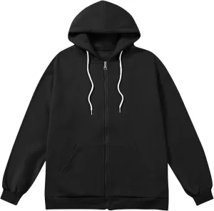 XIAXOGOOL Mens Zip Up Hoodies Sweatshirt Women Unisex Soild Basic Hooded Sweatshirt Couple Fleece Jacket Outwear With Pocket