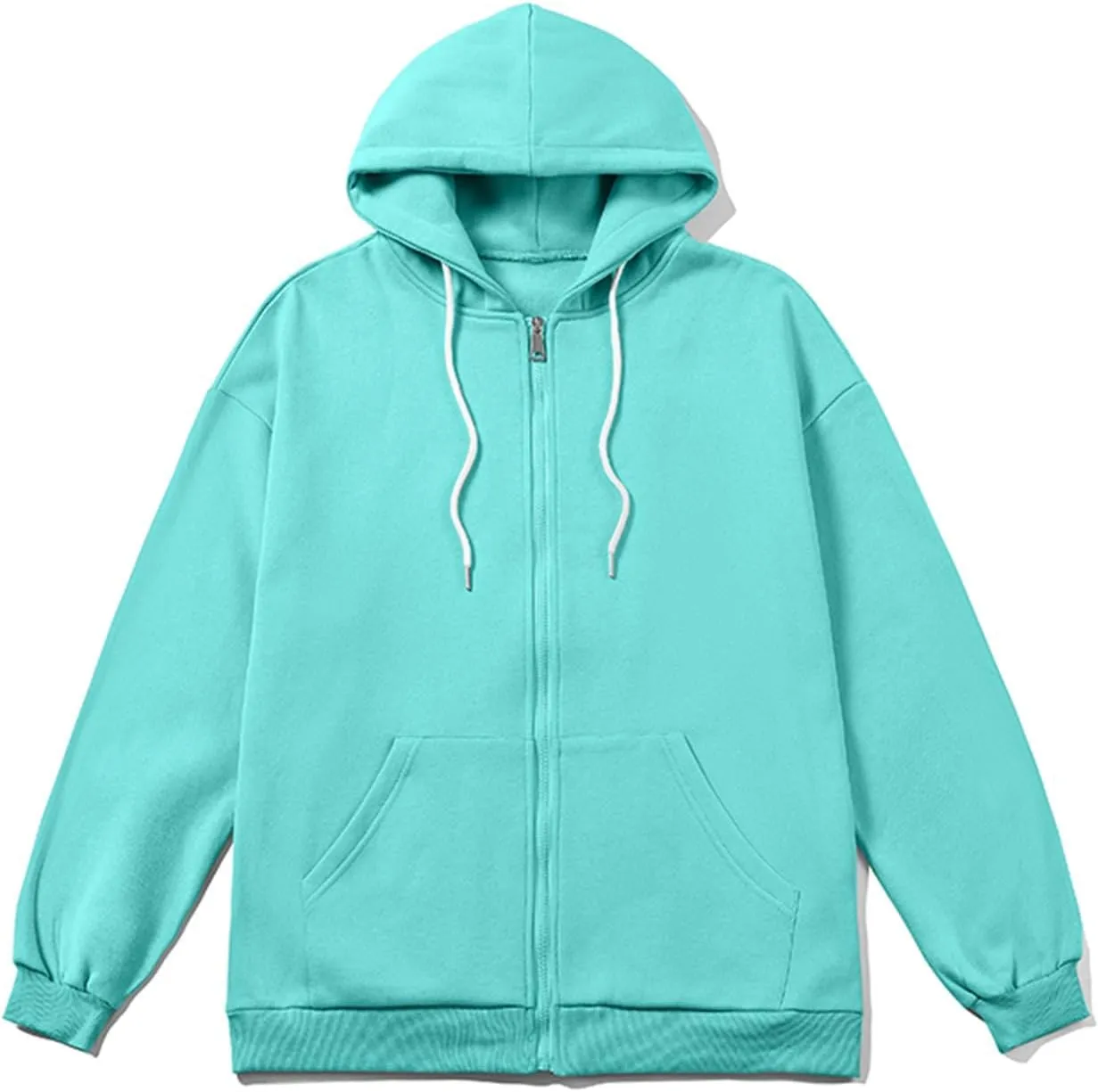 XIAXOGOOL Mens Zip Up Hoodies Sweatshirt Women Unisex Soild Basic Hooded Sweatshirt Couple Fleece Jacket Outwear With Pocket