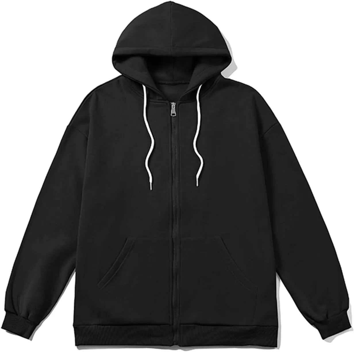 XIAXOGOOL Mens Zip Up Hoodies Sweatshirt Women Unisex Soild Basic Hooded Sweatshirt Couple Fleece Jacket Outwear With Pocket