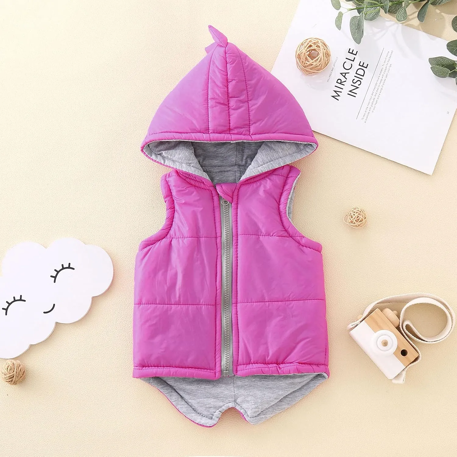 Youth Boy Jackets Baby Outerwear Girls Boys Coat Kids Hooded Winter Vest Dinosaur Toddler Jacket Boys Down Coat Size 12