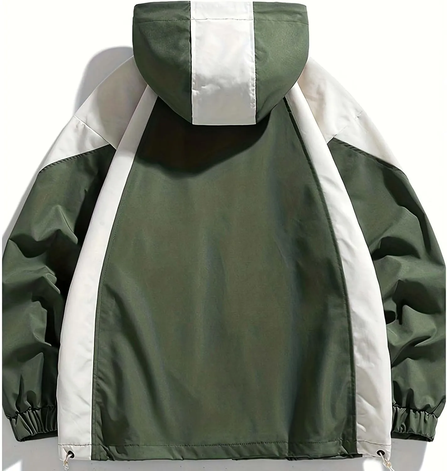 Zeiyignr Mens Colorblock Hoodie Lightweight Waterproof Jacket Windproof Rain Hooded jackets for Men Hiking Cycling Travel