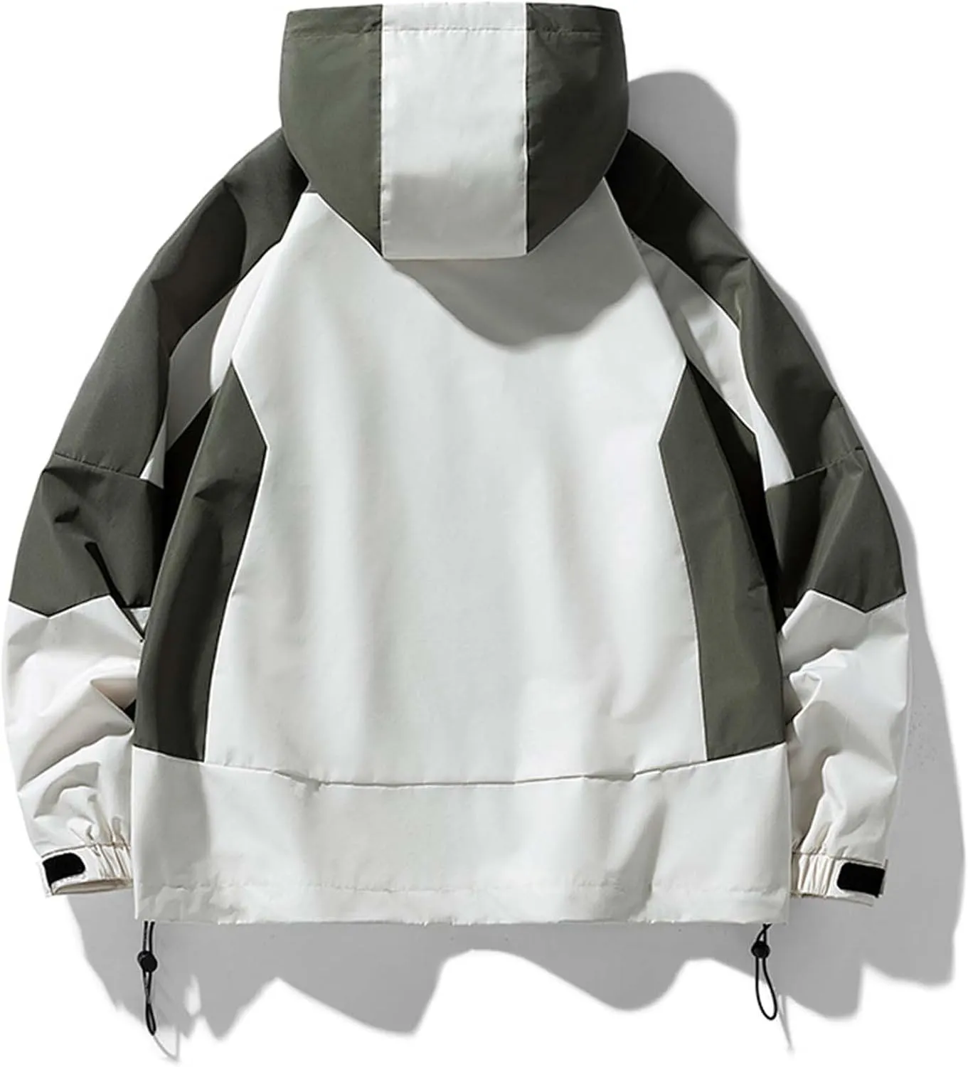 Zeiyignr Mens Colorblock Hoodies Windproof Jackets Waterproof Lightweight Sport Jacket for Men Hooded Windbreaker Raincoat