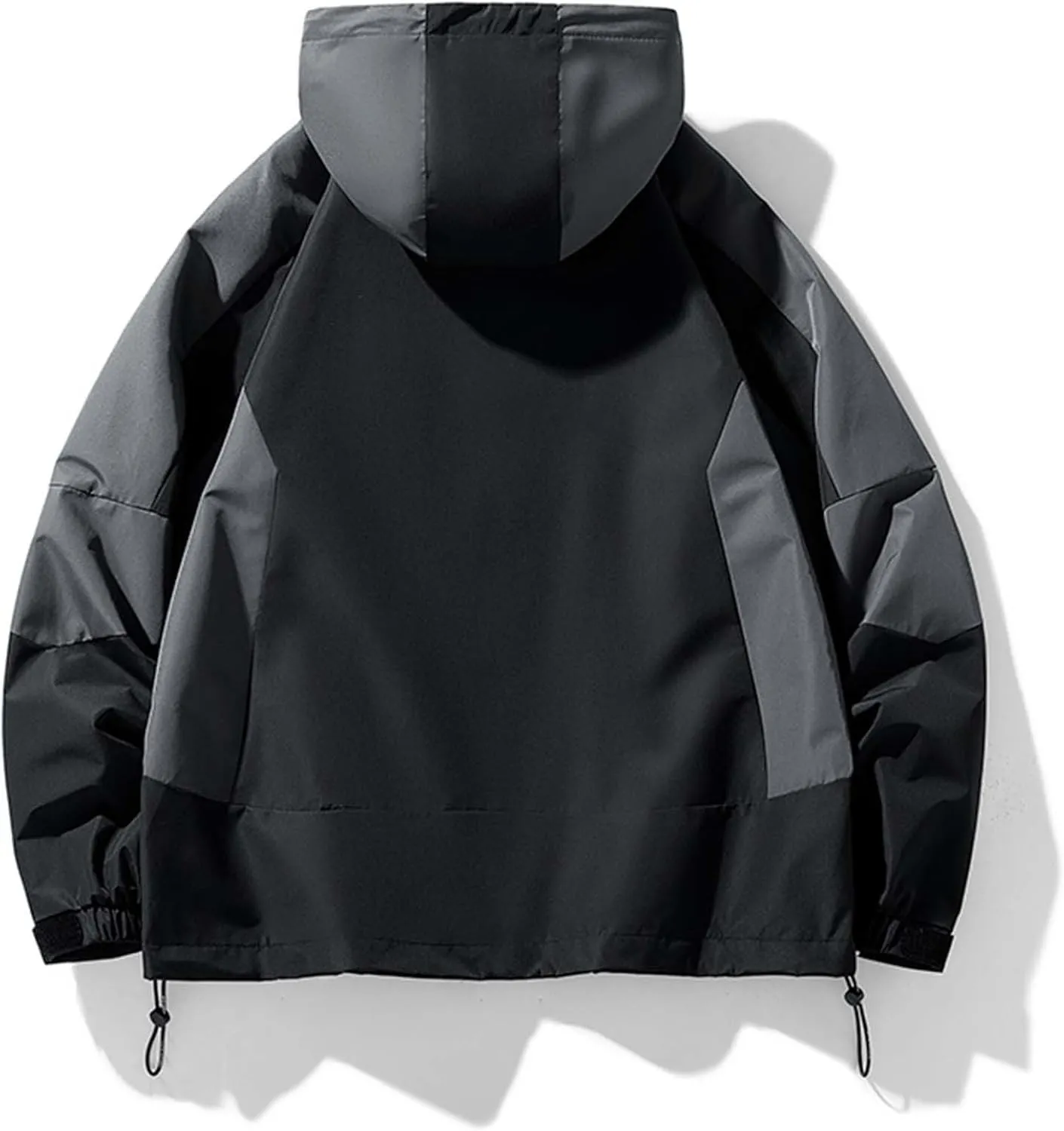 Zeiyignr Mens Colorblock Hoodies Windproof Jackets Waterproof Lightweight Sport Jacket for Men Hooded Windbreaker Raincoat
